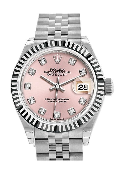 pink rolex ladies watch|pink Rolex watch with diamonds.